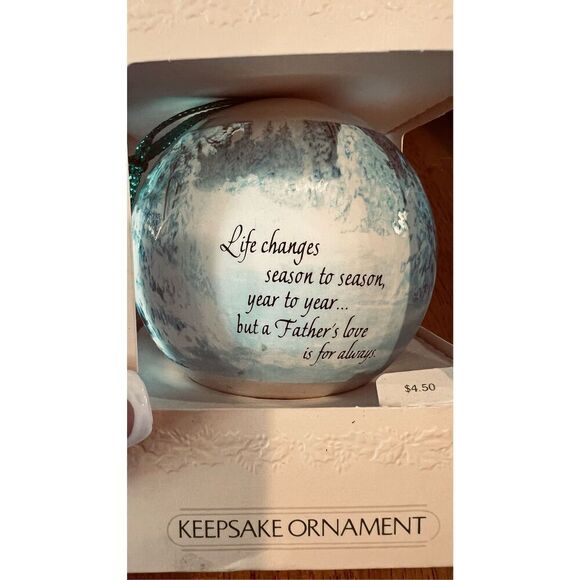 Hallmark Keepsake Christmas Tree Ornament "Father" Unbreakable satin - Picture 2 of 5